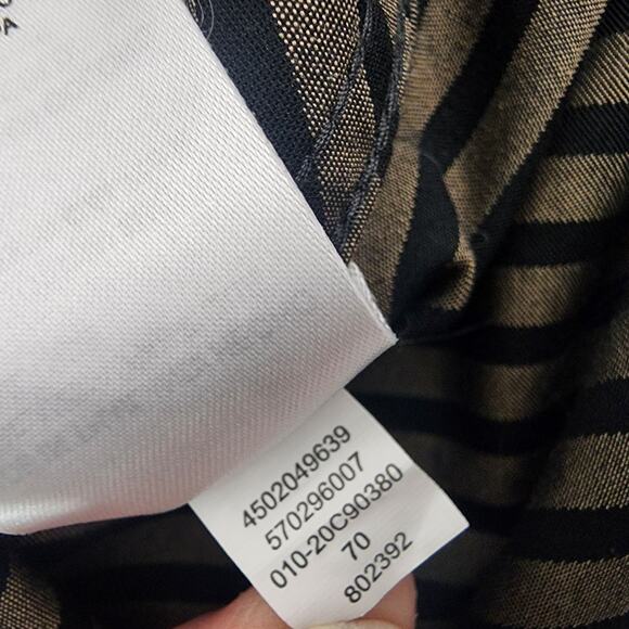 Chico's Women's No Iron Sateen Imperial Stripe Shirt 20/22 Black Neutral Button - Picture 11 of 11